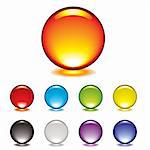 round gel button icon with glow and drop shadow