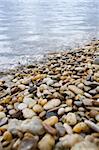 small pebbles and stones at a shore