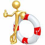 A Life Preserver Emergency Rescue Concept And Presentation Figure In 3D