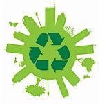 Recycle On The Globe Vector image. Ecology Collection.