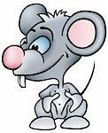 Little Mouse - colored cartoon illustration as vector
