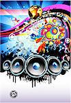 Disco Music Event Background with colorful Abstract elements