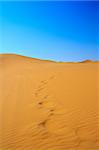 blissful view of sand dunes and cloudless sky, Erg Chebbi, Morocco