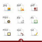 Files and documents icon set from a series in my portfolio.