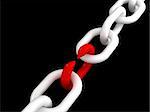 fine 3d image of white chain and weak red point