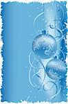 Grunge Background with snow and bolls for your design on blue background