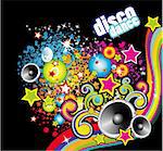 Abstract Music and Disco Colorful Flyer Background