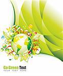 Ecology Green Environmen Background with Eco Earth Illustration