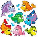 Various cute fishes collection 2 - vector illustration.