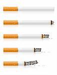group of different stages of smoking a sigarette - vector illustration