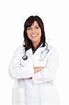 Beautiful Caucasian woman Doctor or Nurse standing onwhite background