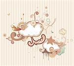 Vector illustration of retro styled design background made of floral elements