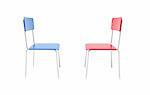 two chairs on a white background