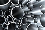 stack of steel tubing 3d rendering