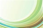 Vector illustration of abstract background made of green Rainbow curved lines