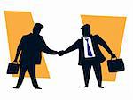 Zwei Geschäftsleute Händeschütteln Vollendung bis ein erfolgreiches meeting