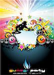 Musical Event Flyer With Colorful Abstract Elements