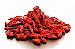 Loose pile of red dried goji berries