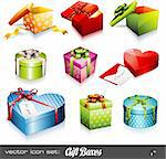 set of 9 colorful vector boxes - eps ai8 file