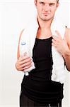 young attractive man engaged in Fitness in gym