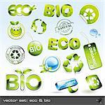 vector set: eco & bio - 16 items