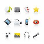 Set of icons on white background in Adobe Illustrator EPS 8 format for multiple applications.