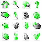 Set of 16 vector web icons.