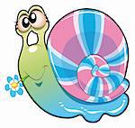 Baby snail, cartoon and vector character