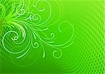 Vector illustration of Green Floral Decorative background
