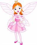 Illustration of a cute little fairy. Wings in different layer, can be removed easily when needed.