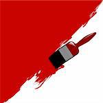 Illustration of a paint brush painting a wall. Available in jpeg and eps8 formats.