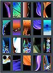 Colorful Abstract, Business, Music and Fantasy Background Card Collection Black Version - Set 2