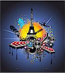 Abstract Urban Style Paris Disco Event Background