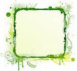 Vector illustration of green Floral Decorative frame