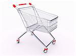Empty hand cart on white background