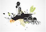 Vector illustration of styled musical urban background