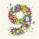 Numbers, floral design. See also numbers in my gallery