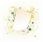 Vector illustration of Grunge Floral Background with paper leaf frame