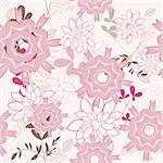 Fond floral vectoriel continu. Facile faire seamless pattern juste faire glisser tous les groupe dans la barre des témoins et utiliser pour le remplissage des contours.