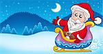 Landscape with Santa Claus 4 - color illustration.