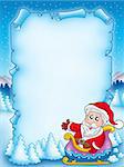 Christmas parchment with Santa Claus 3 - color illustration.