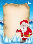 Christmas parchment with Santa Claus 4 - color illustration.