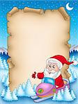 Christmas parchment with Santa Claus 6 - color illustration.