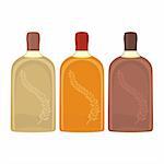 fully editable vector illustration of isolated whiskey bottles ready to use