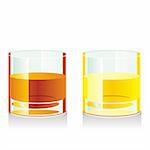 fully editable vector illustration of isolated whiskey glasses