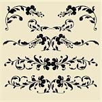 Vector ornament In flower style, isolate design elements. Full scalable vector graphic included Eps v8 and 300 dpi JPG.