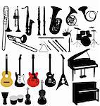 many different instruments with high detail