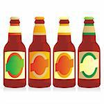 fully editable vector isolated bottles of different types of beer with labels