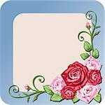 Vector illustration - greeting card and roses