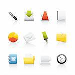 Set of icons on white background in Adobe Illustrator EPS 8 format for multiple applications.